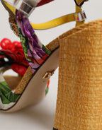 Dolce & Gabbana Multicolor Floral Crystal Embellished Sandals Shoes
