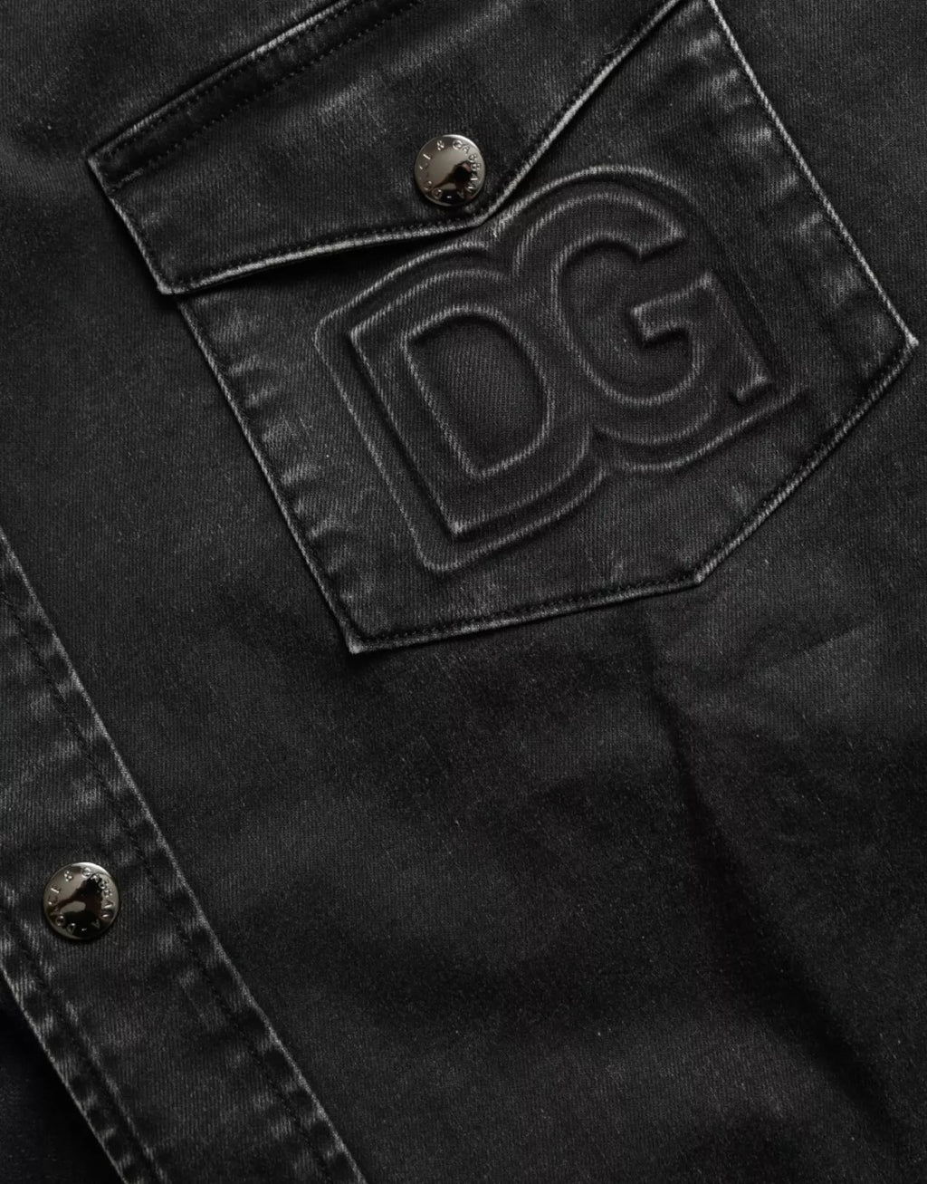 Dolce & Gabbana Black Cotton Long Sleeve Denim Casual Shirt - Eljoys Fashion 