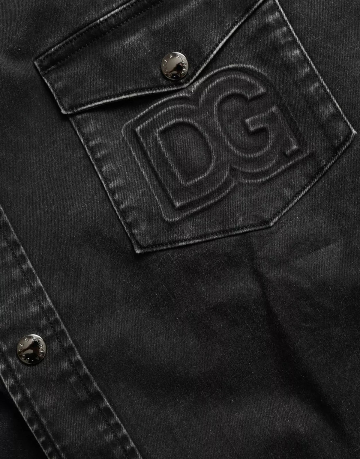 Dolce & Gabbana Black Cotton Long Sleeve Denim Casual Shirt - Eljoys Fashion 