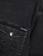 Dolce & Gabbana Black Cotton Long Sleeve Denim Casual Shirt - Eljoys Fashion 