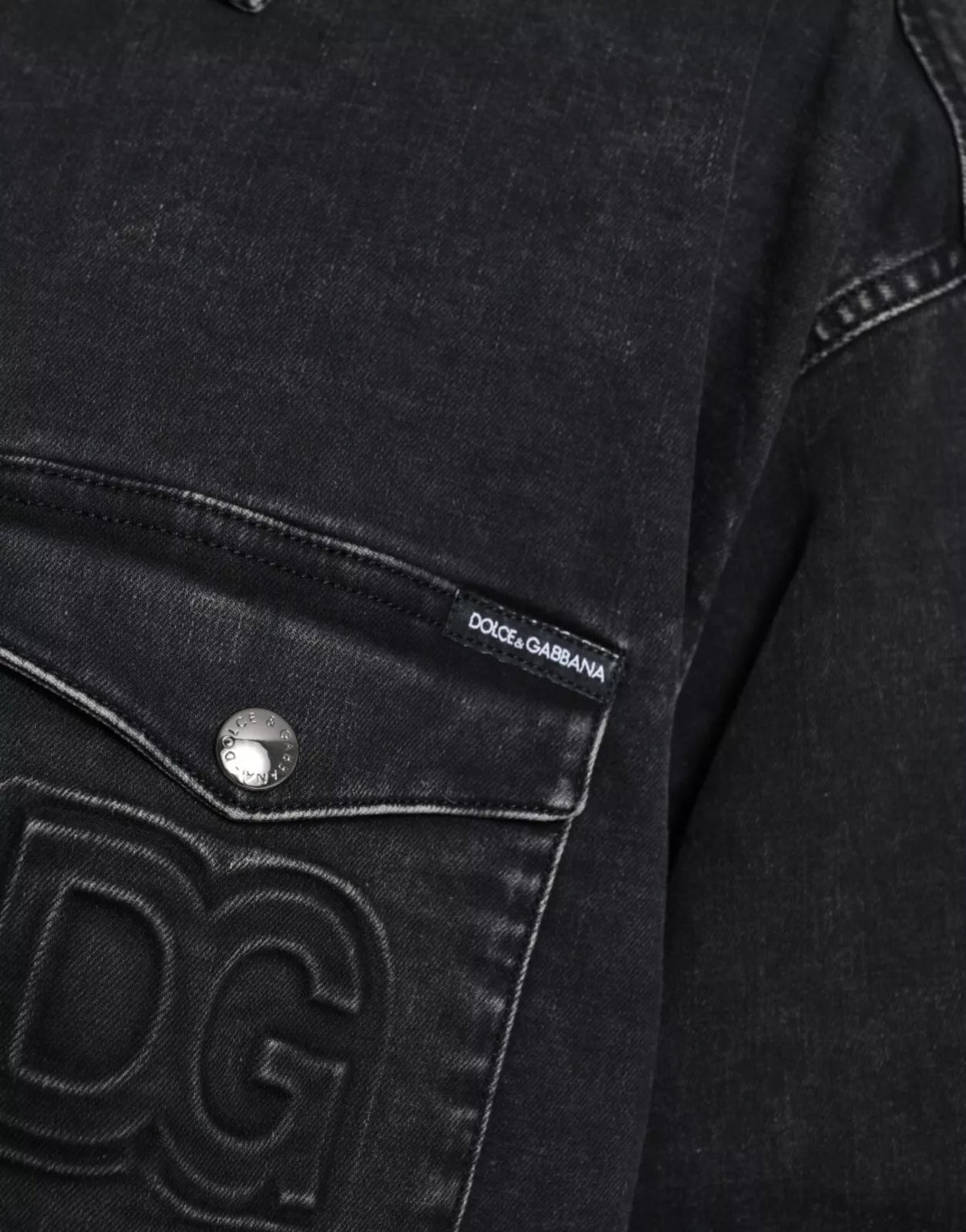 Dolce & Gabbana Black Cotton Long Sleeve Denim Casual Shirt - Eljoys Fashion 