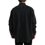Dolce & Gabbana Black Cotton Long Sleeve Denim Casual Shirt - Eljoys Fashion 