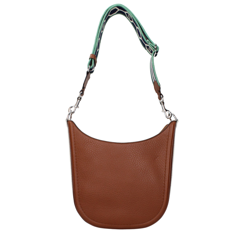 Brown Valentino Garavani leather crossbody bag with sleek design and adjustable strap, perfect for stylish everyday use.
