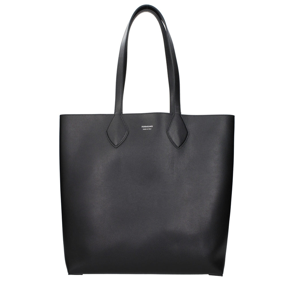 Salvatore Ferragamo black leather shoulder bag with adjustable strap and gold-tone hardware, stylish and elegant accessory.