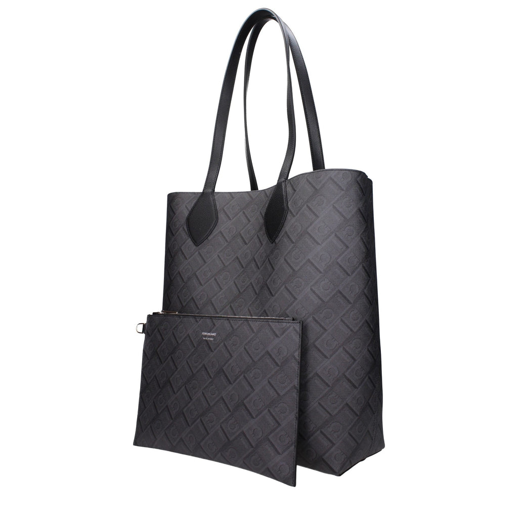 Black leather shoulder bag by Salvatore Ferragamo featuring sleek design and subtle logo details.