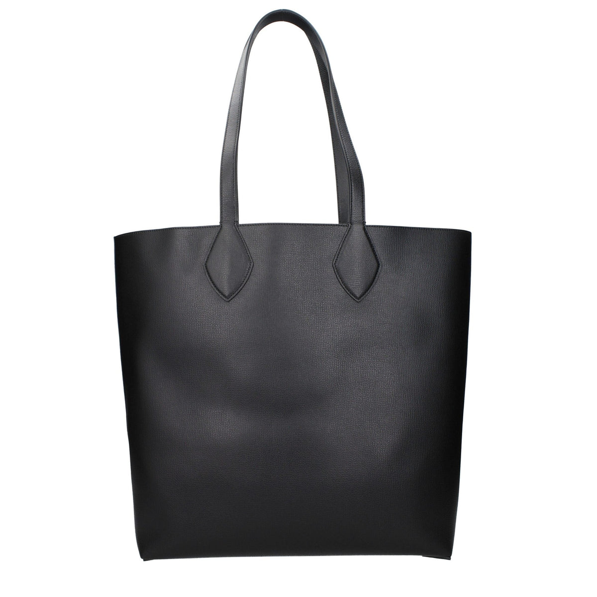Black leather shoulder bag by Salvatore Ferragamo with sleek design and gold-tone hardware showing on the front.