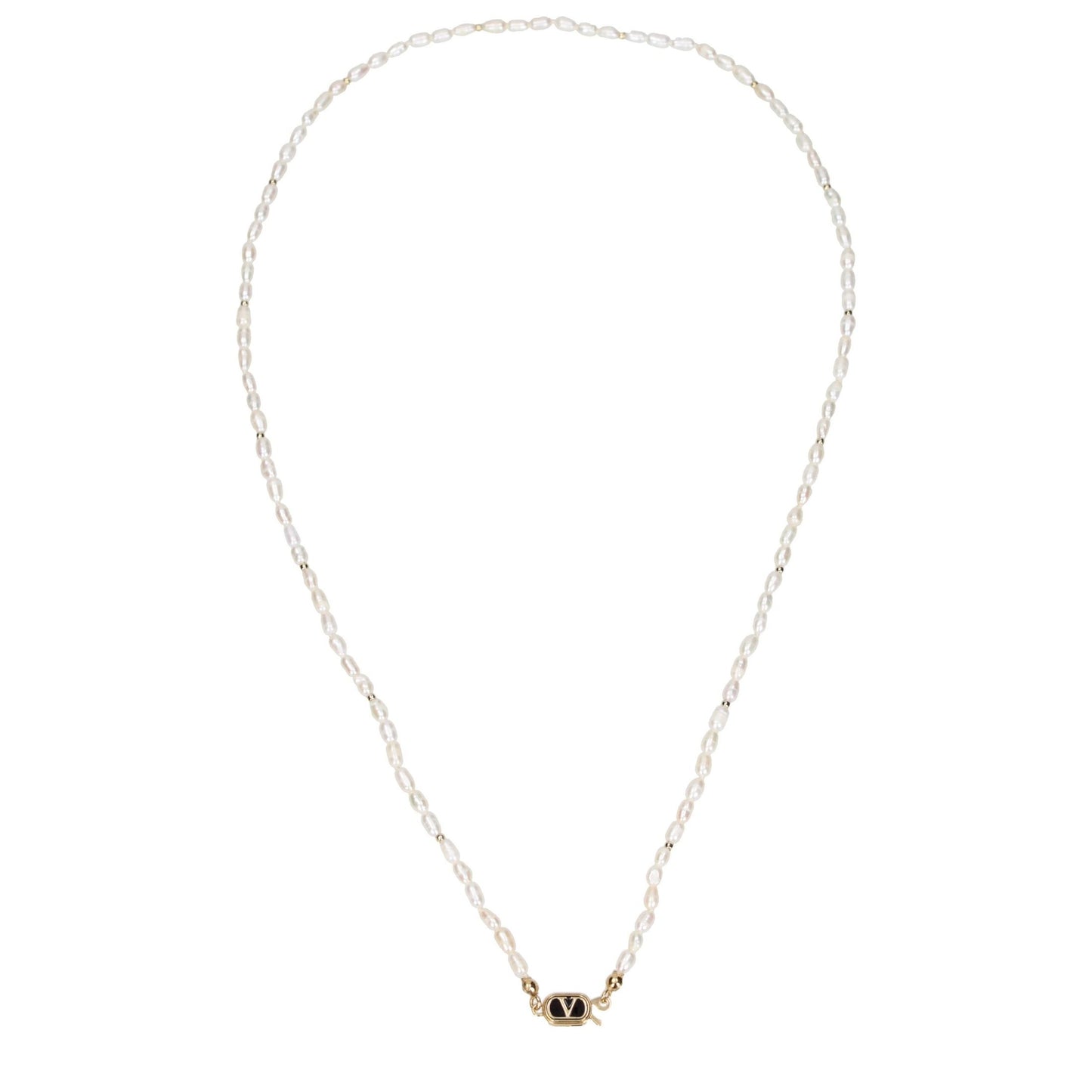 Valentino Garavani White Metal Necklace Valentino Garavani