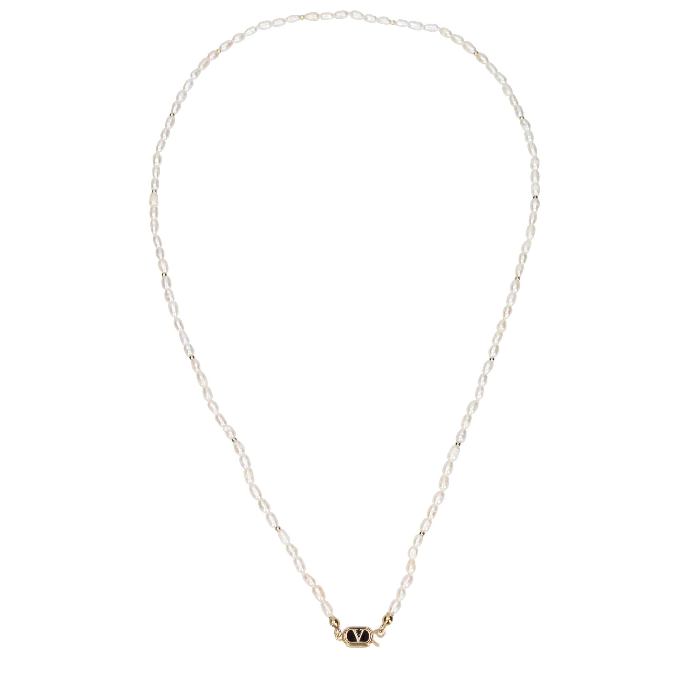 Valentino Garavani White Metal Necklace Valentino Garavani