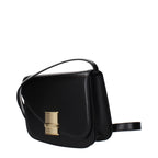 Salvatore Ferragamo black leather crossbody bag with sleek design and adjustable strap, featuring subtle branding details.