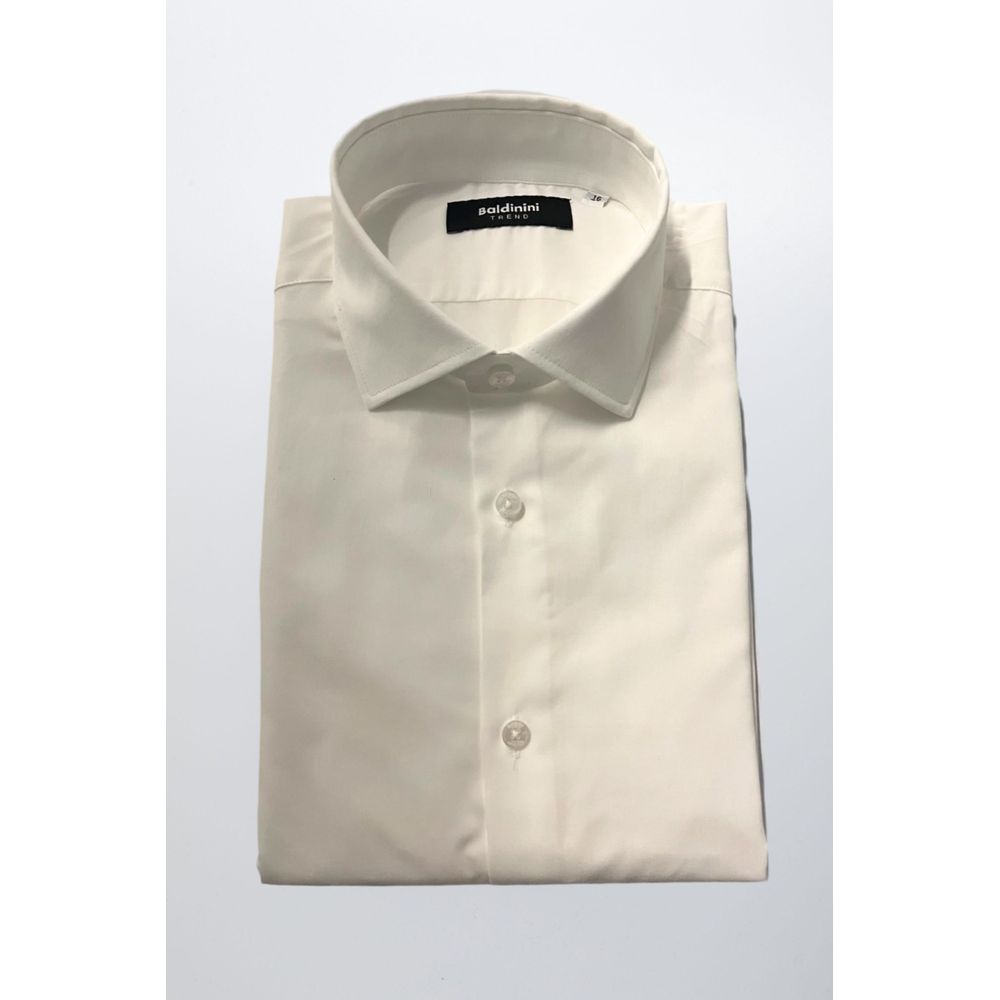 Baldinini Trend White Cotton Men Shirt Baldinini Trend