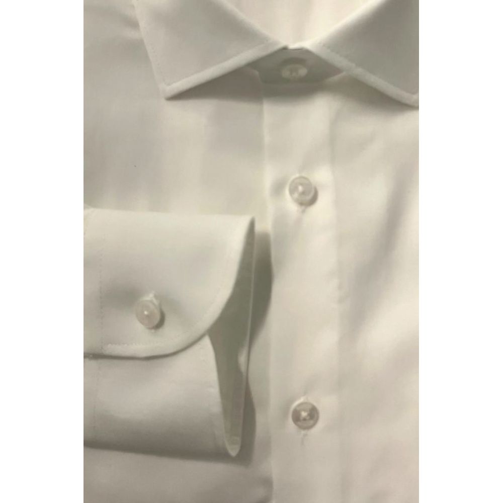 Baldinini Trend White Cotton Men Shirt Baldinini Trend