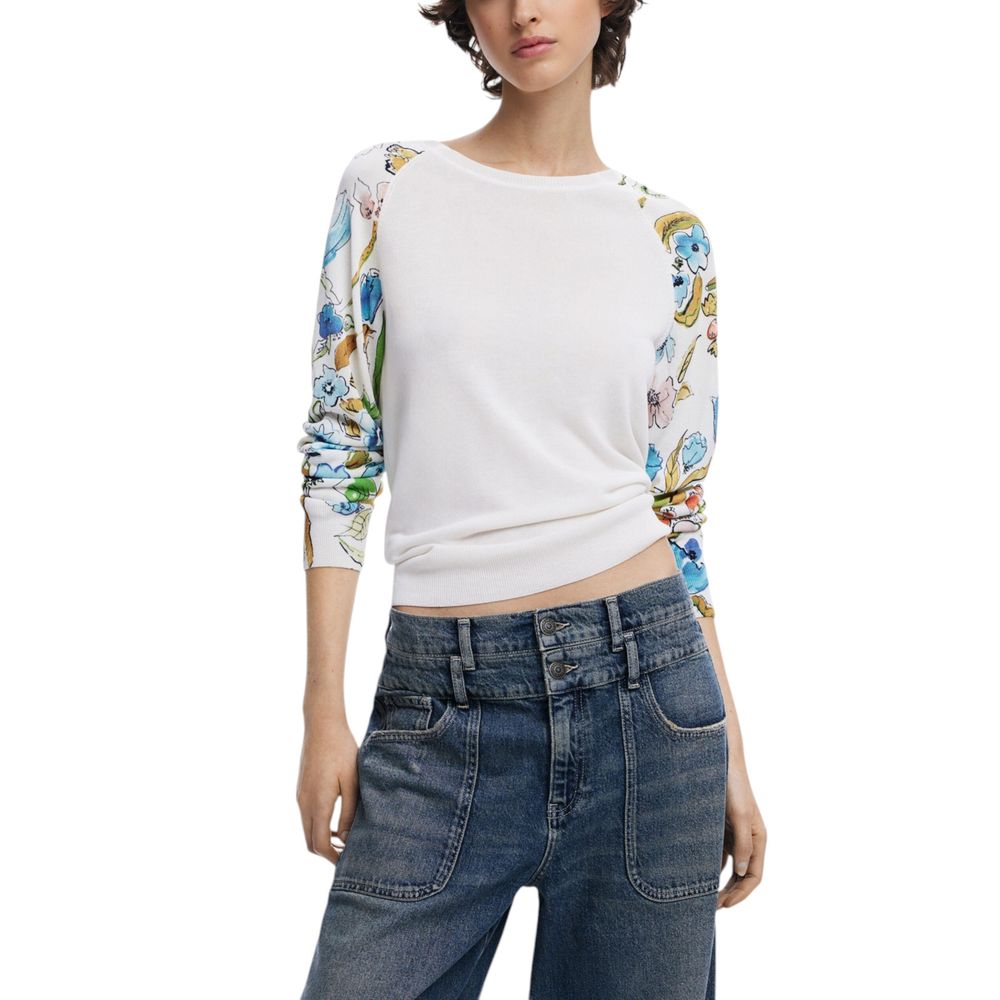 Desigual White Viscose Sweatshirt Desigual