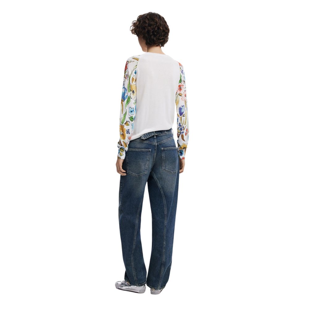 Desigual White Viscose Sweatshirt Desigual