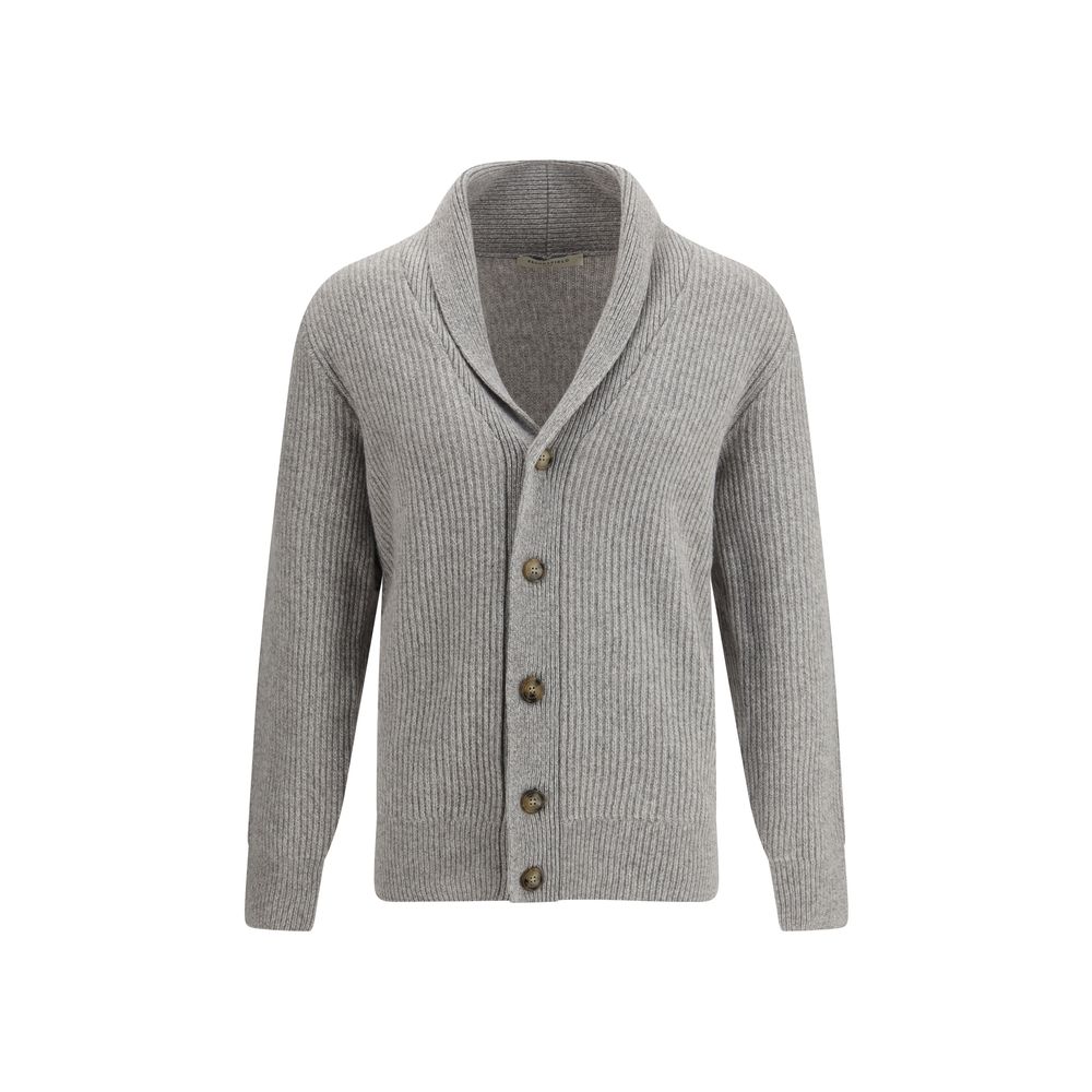 Brooksfield Gray Fleece Wool Cardigan Brooksfield