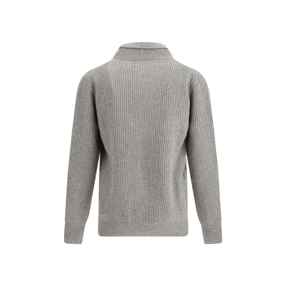 Brooksfield Gray Fleece Wool Cardigan Brooksfield