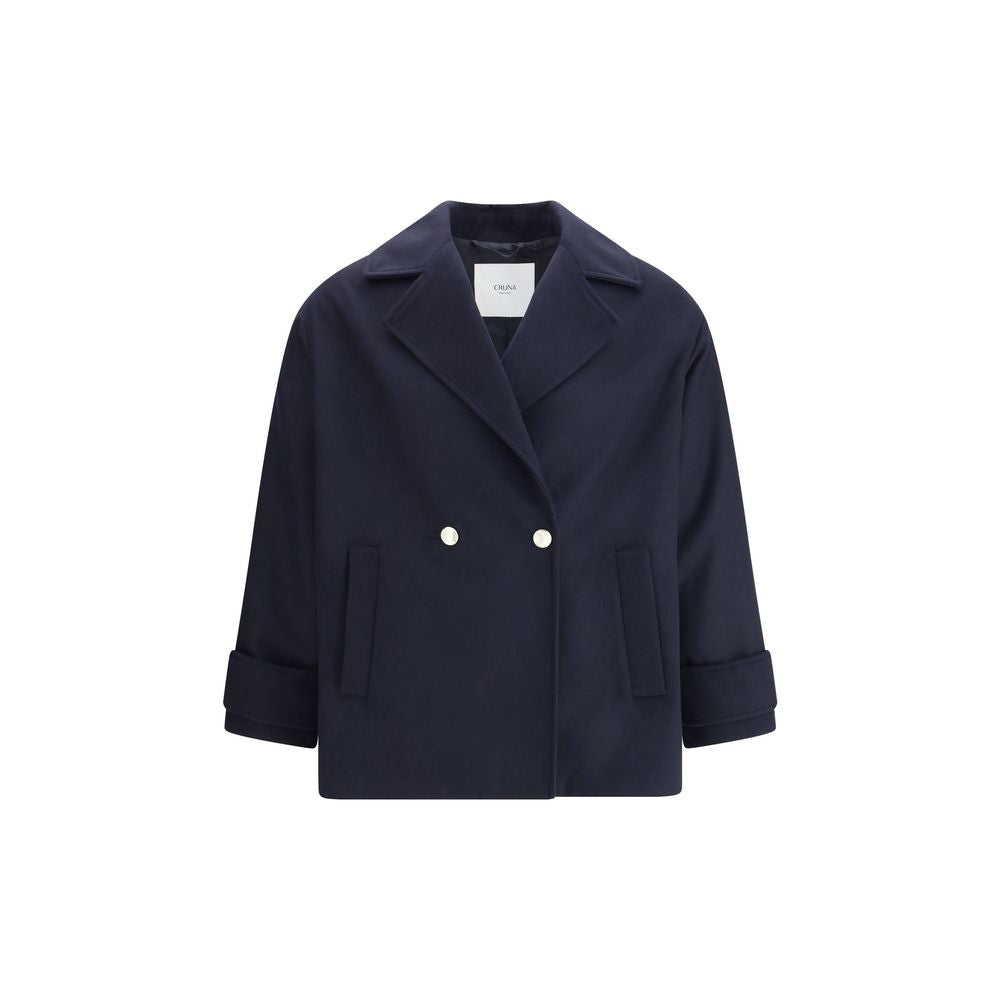 Cruna Blue Fleece Wool Coat Cruna
