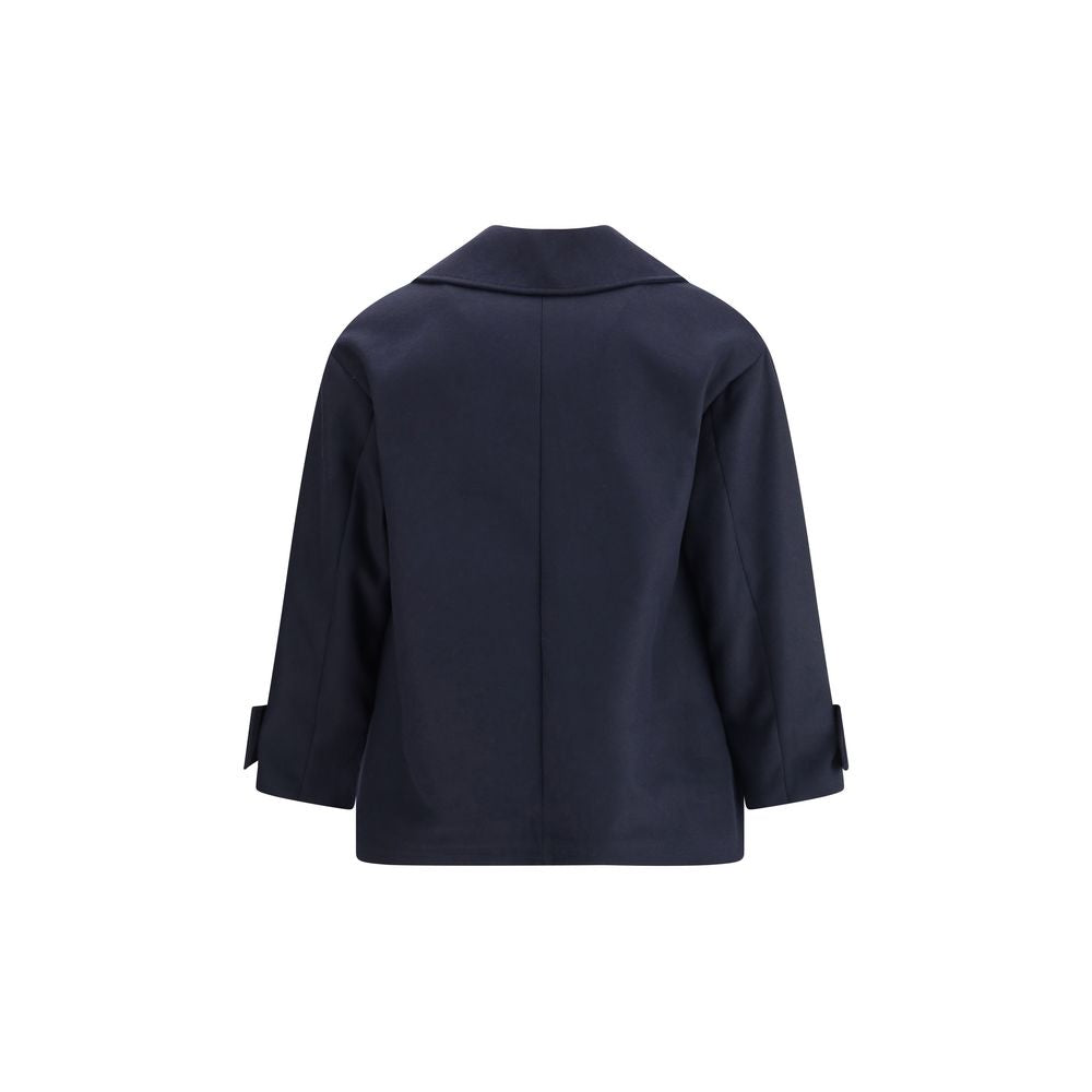 Cruna Blue Fleece Wool Coat Cruna