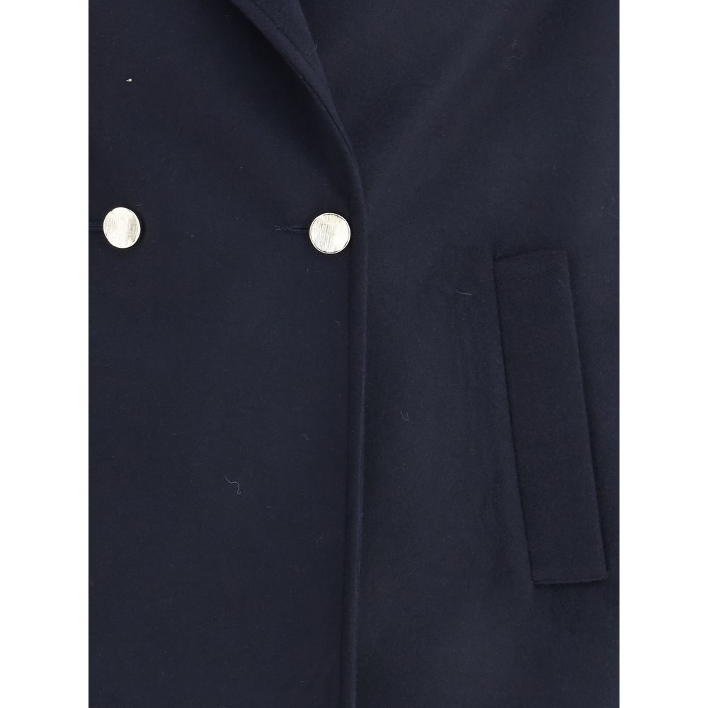 Cruna Blue Fleece Wool Coat Cruna