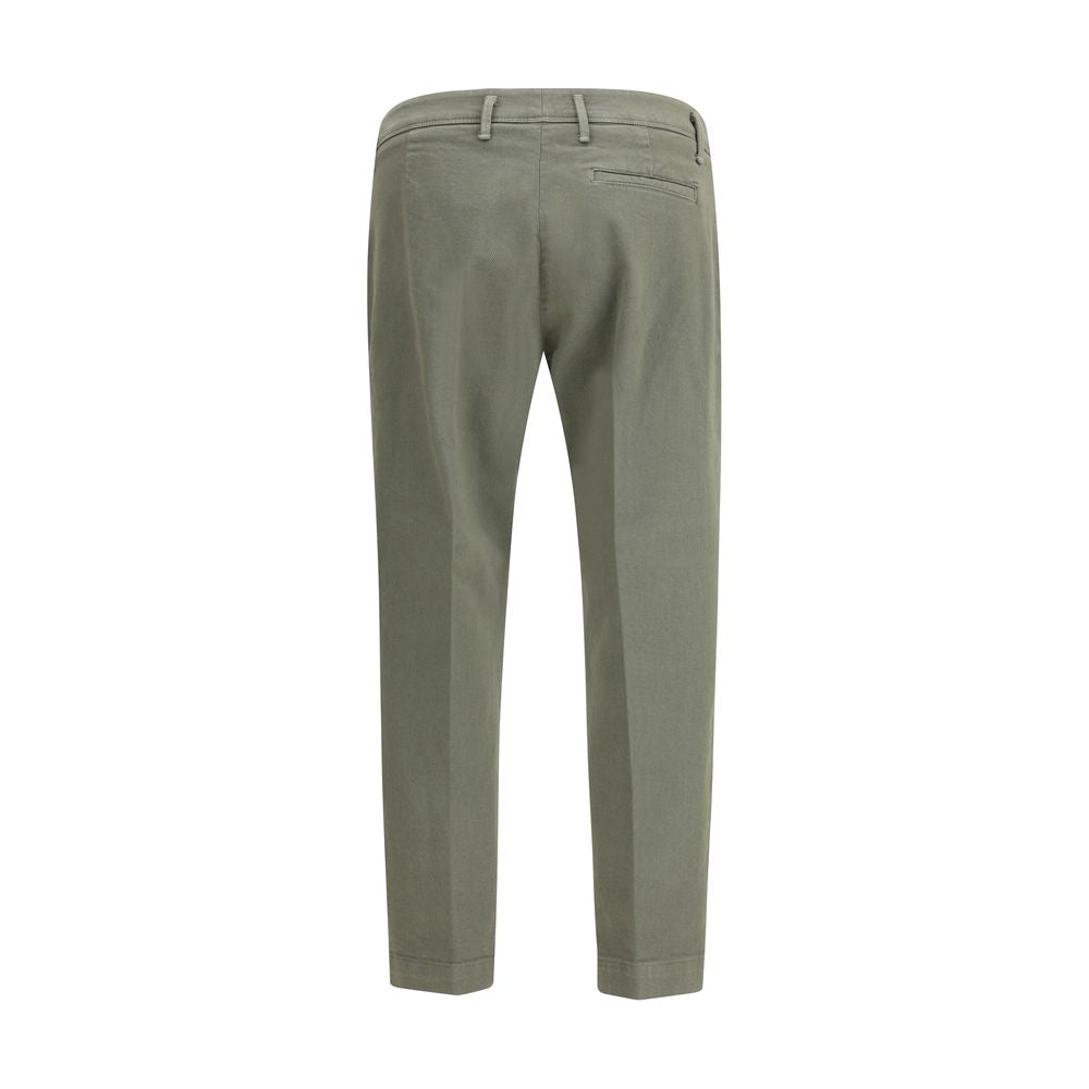 Cruna Green Cotton Casual Pants Cruna