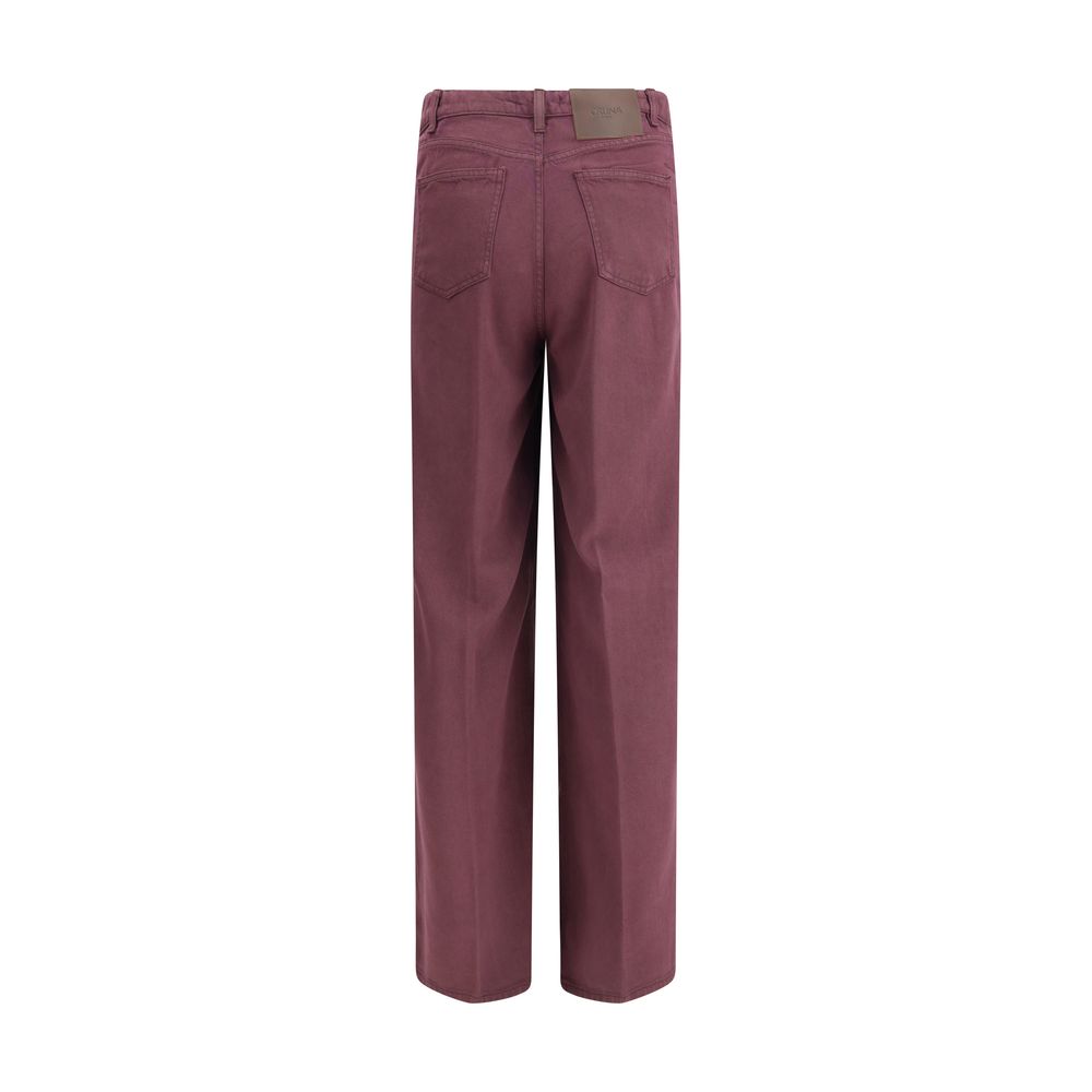 Cruna Purple Tencel Relaxed Fit Jeans Cruna