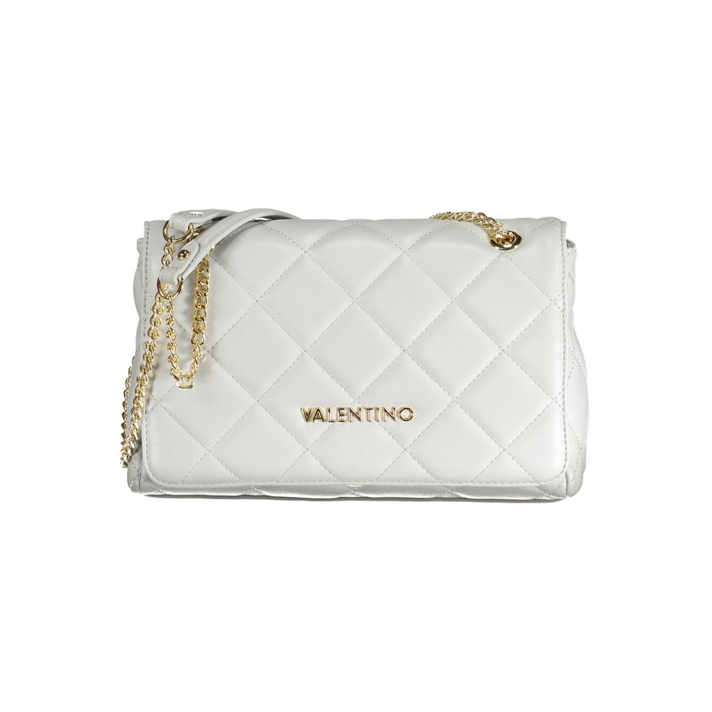 Gray Mario Valentino women's polyurethane bag with chain shoulder handle and stylish design.