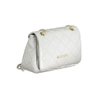 Gray Mario Valentino women's polyurethane bag with chain shoulder handle and stylish design.