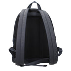 Michael Kors blue fabric backpack with adjustable straps and front zip pocket, stylish and functional for everyday use.