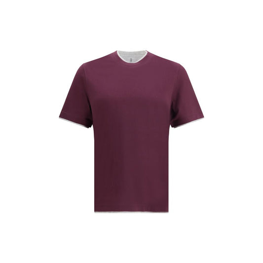 Brunello Cucinelli Purple Cotton T-Shirt Brunello Cucinelli