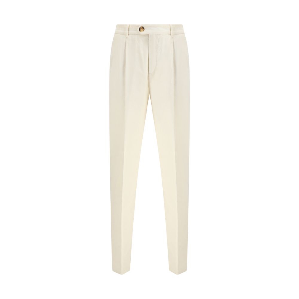 Brunello Cucinelli Cream Cotton Casual Pants Brunello Cucinelli
