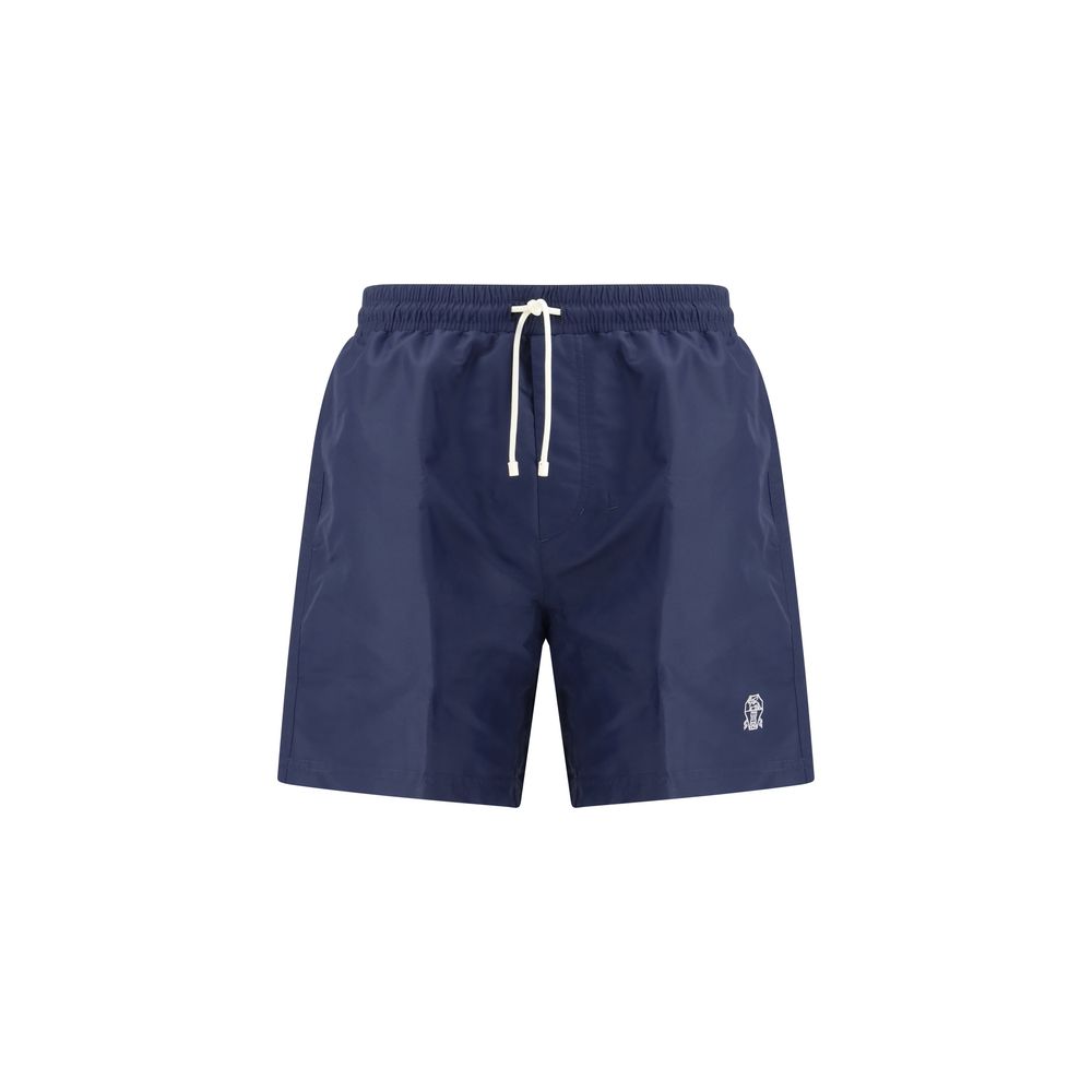 Brunello Cucinelli Blue Polyester Swim Shorts Brunello Cucinelli