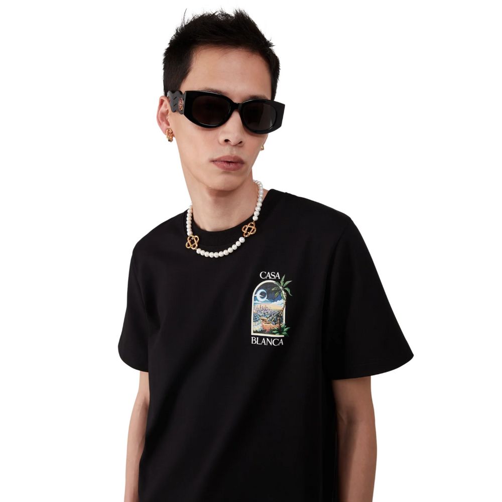 Casablanca Black Cotton T-Shirt
