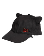 Dolce & Gabbana Black Cotton Logo Patch 6 Panels Baseball Cap Hat - Eljoys Fashion 