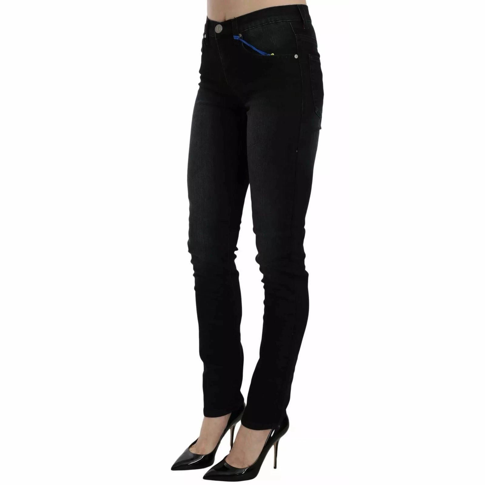 Versace Jeans Couture Dark Black Dora Slim Fit Denim Pants