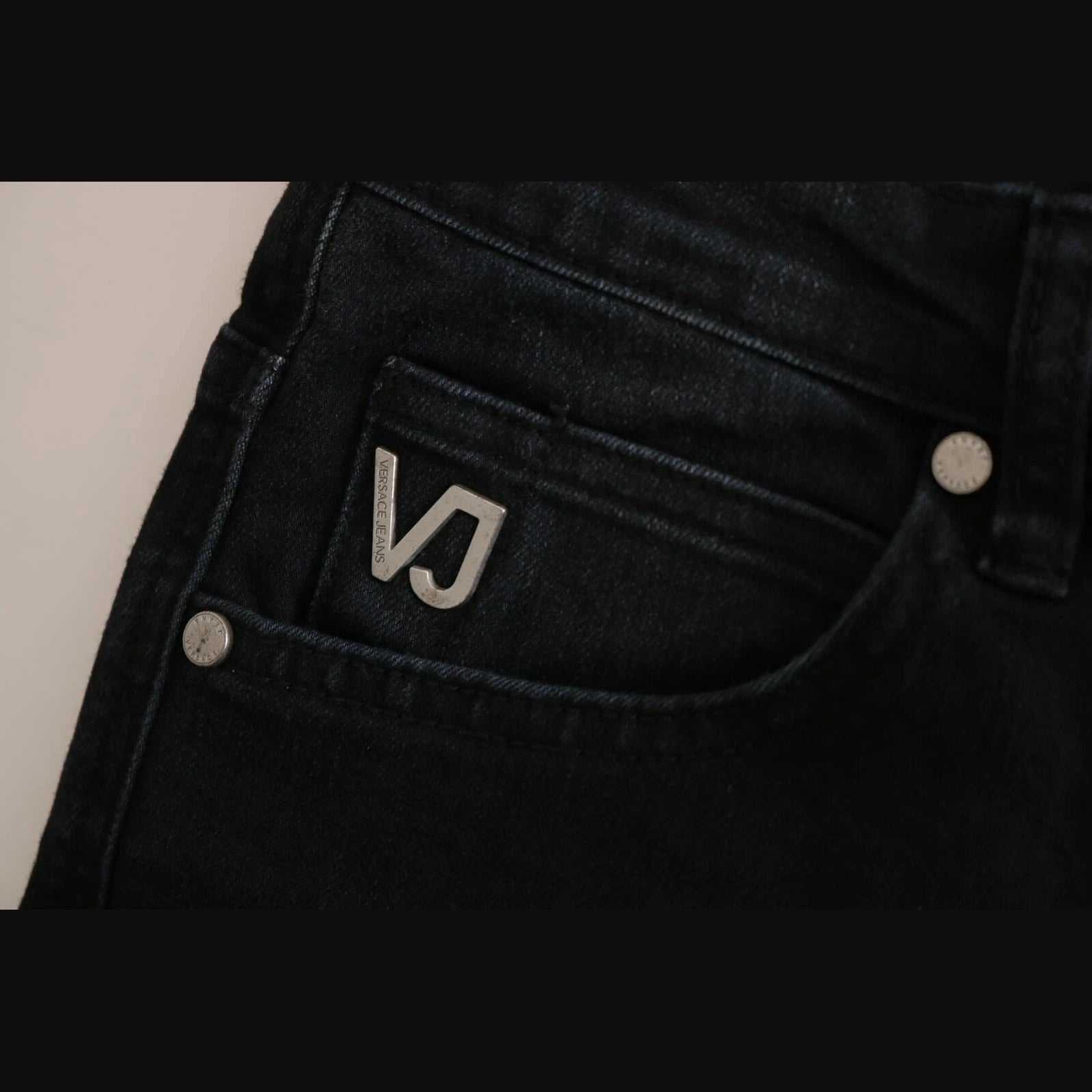 Versace Jeans Couture Dark Black Dora Slim Fit Denim Pants