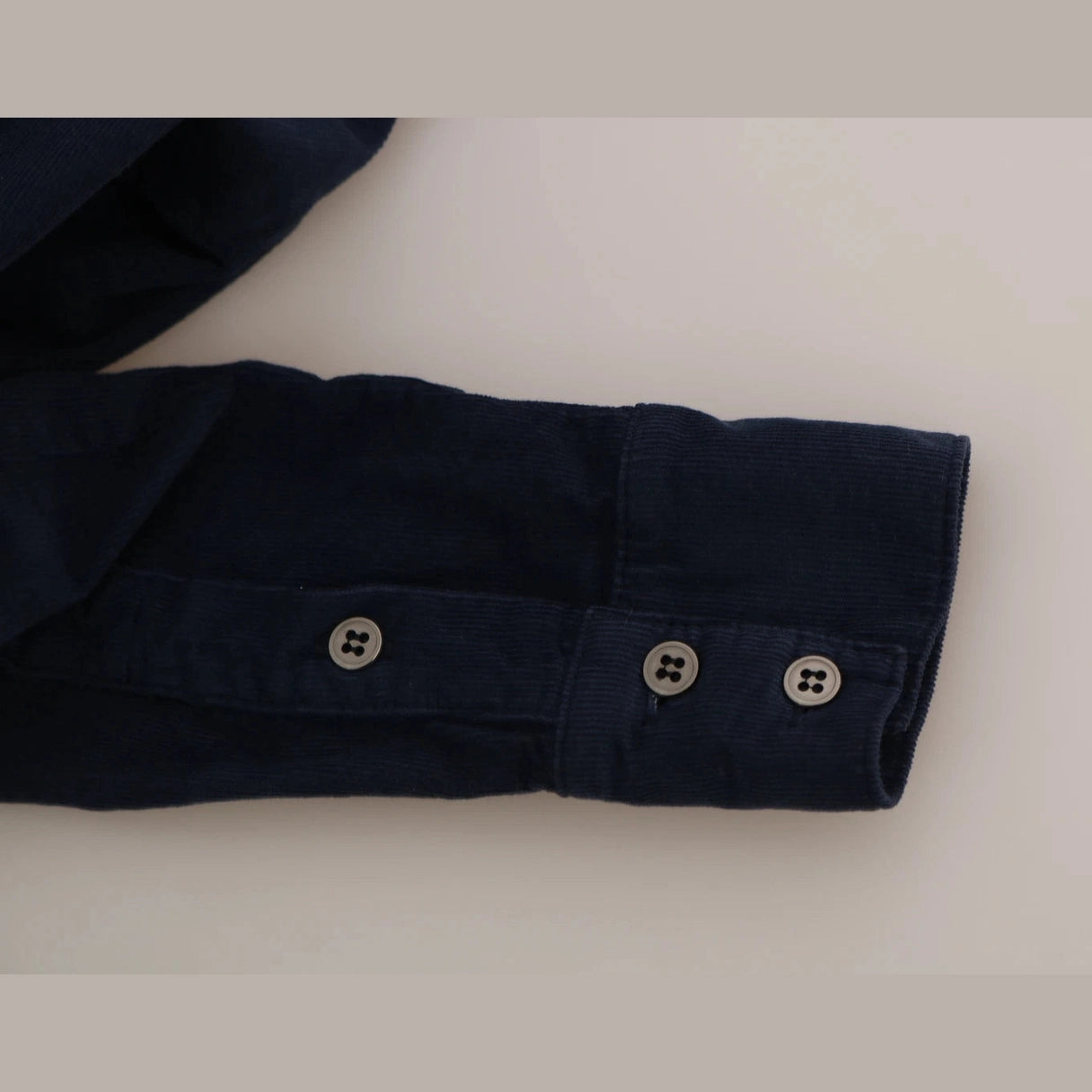 Acht Cotton Blue Corduroy Long Sleeves Shirt Top Blouse