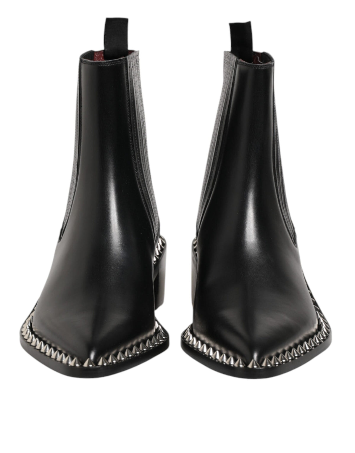 Dolce & Gabbana Black Studded Chelsea Short Ankle Boots Shoes - Eljoys Fashion 