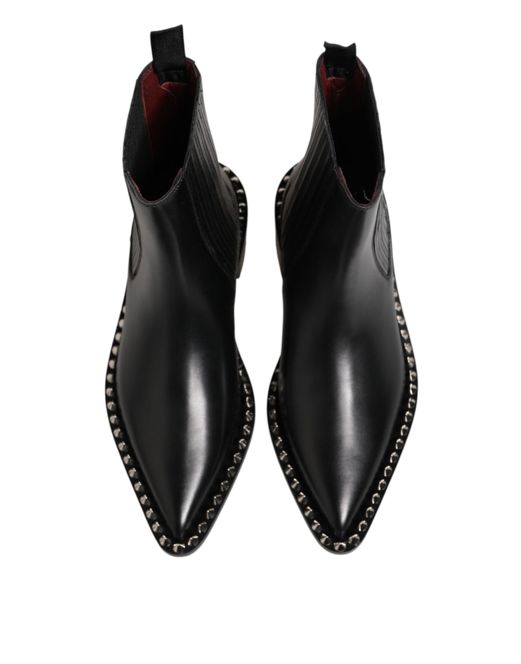 Dolce & Gabbana Black Studded Chelsea Short Ankle Boots Shoes - Eljoys Fashion 