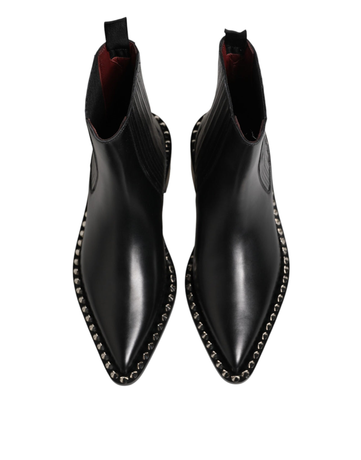 Dolce & Gabbana Black Studded Chelsea Short Ankle Boots Shoes - Eljoys Fashion 