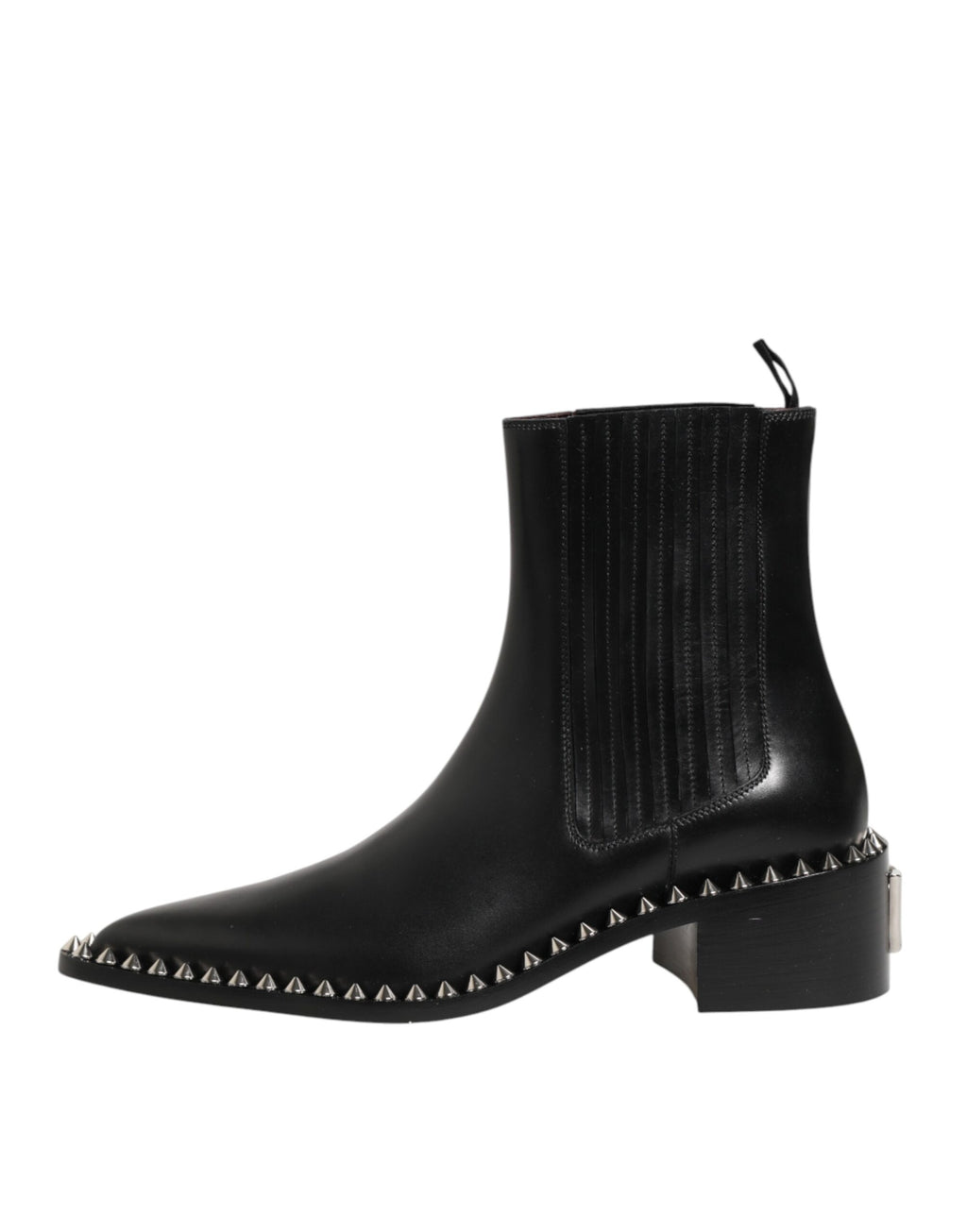 Dolce & Gabbana Black Studded Chelsea Short Ankle Boots Shoes - Eljoys Fashion 