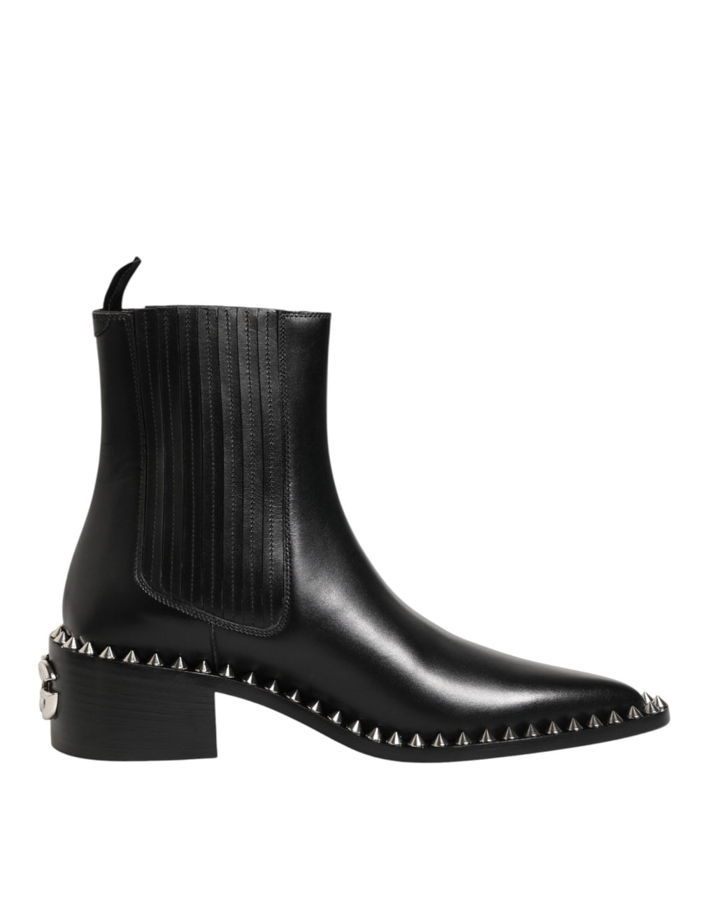Dolce & Gabbana Black Studded Chelsea Short Ankle Boots Shoes - Eljoys Fashion 