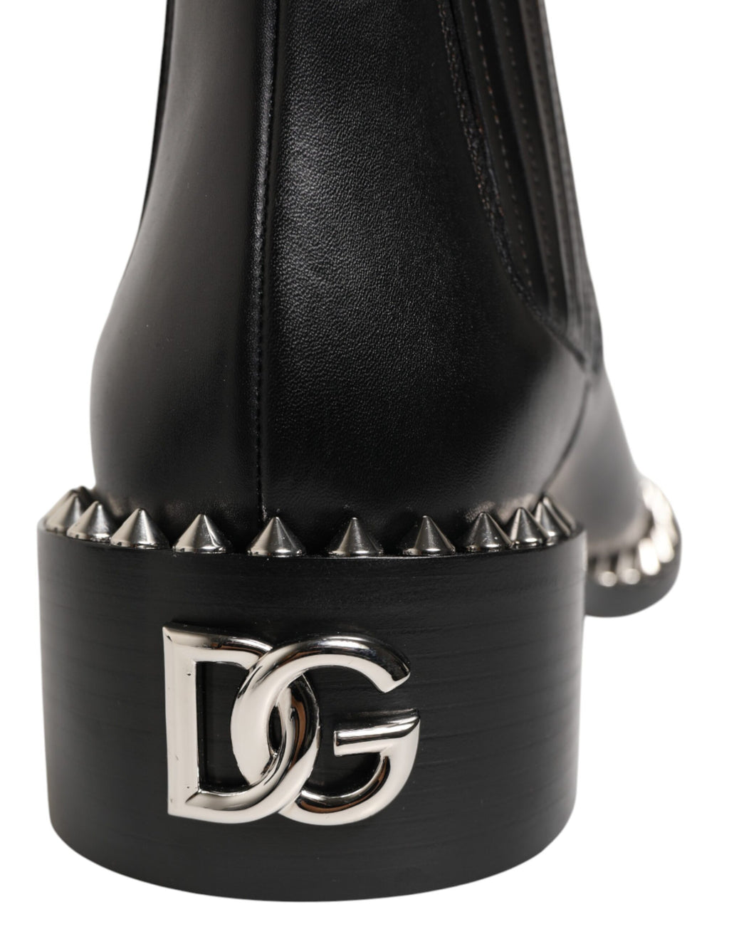 Dolce & Gabbana Black Studded Chelsea Short Ankle Boots Shoes - Eljoys Fashion 