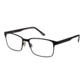 Spy black plastic glasses frames with sleek design and rounded lenses, showcasing modern eyewear style.