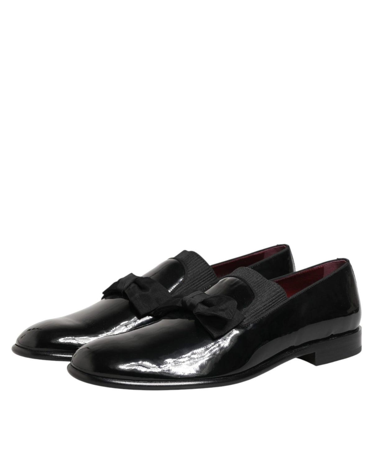 Dolce & Gabbana black leather slip-on loafers for men, stylish dress shoes with sleek design and premium craftsmanship.
