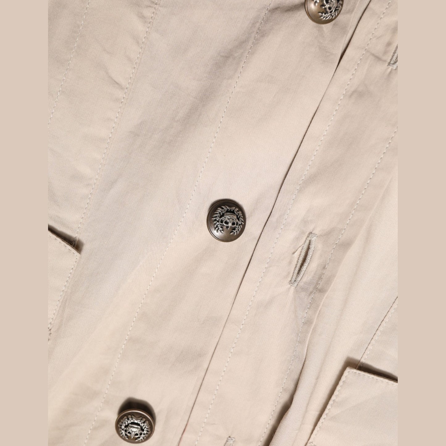 Dolce & Gabbana Beige Collared Long Sleeve Cotton Shirt Top