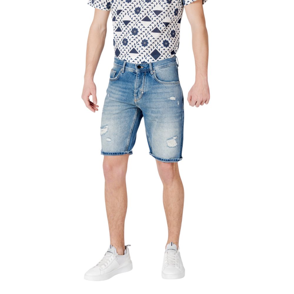 Antony Morato Blue Cotton Bermuda Shorts Antony Morato