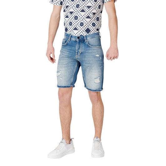Antony Morato Blue Cotton Bermuda Shorts Antony Morato