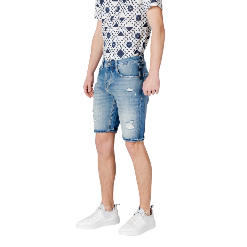 Antony Morato Blue Cotton Bermuda Shorts Antony Morato