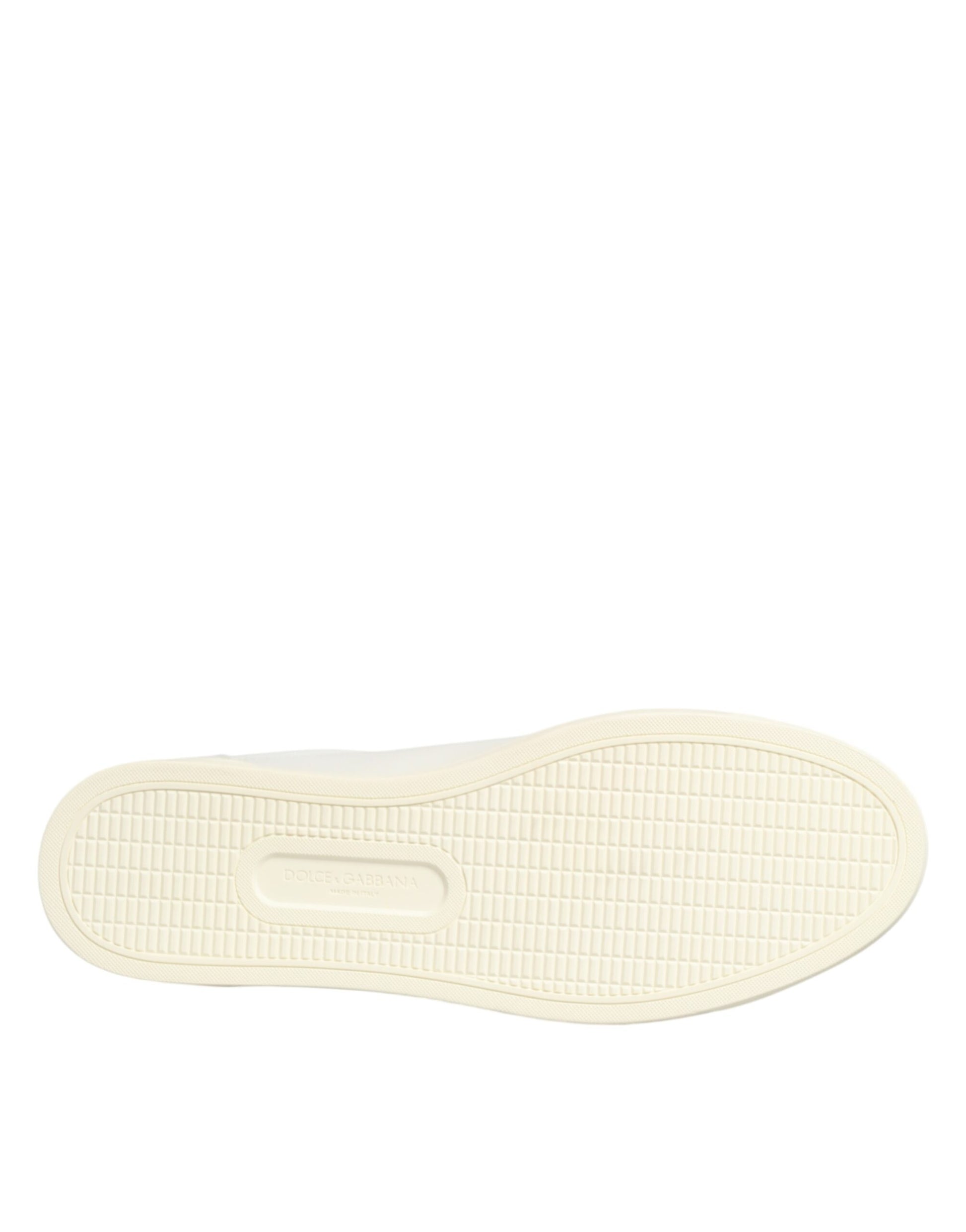 Dolce & Gabbana White Leather Heart Embellished Sneakers Shoes Dolce & Gabbana