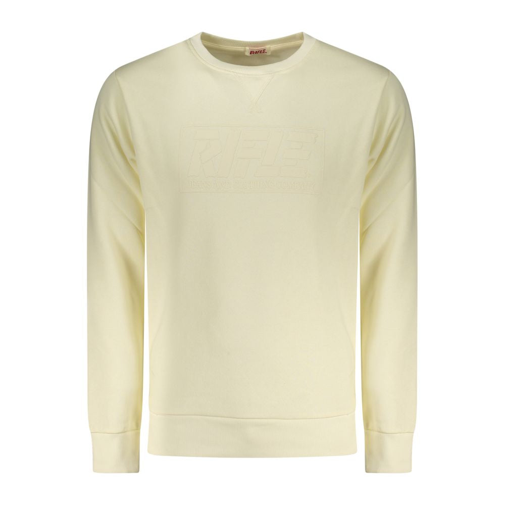 Rifle Bianco Cotton Men Sweatshirt in white, featuring a comfortable fit and classic design, displayed on a plain background.
