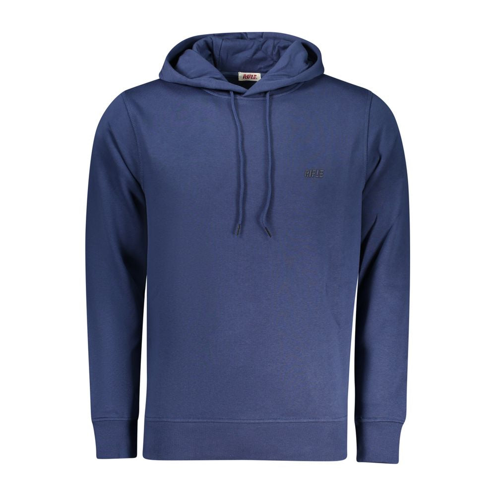 Blue cotton men's sweatshirt by Rifle featuring a relaxed fit and classic design, suitable for casual wear.